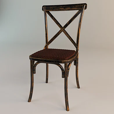 Cadeir Katrina Madeira Assento Rattan Cor Amarela