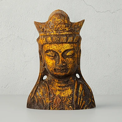 Gold Leafed Metal Buddha Head