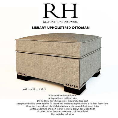 RH LIBRARY UPHOLSTERED OTTOMAN