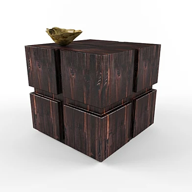 Spot table with a special Japanese Shou Sugi Ban