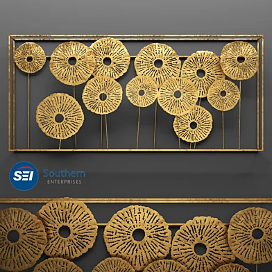 Southern Enterprises Aura Wall Sculpture, настенный декор, арт, металлический, luxury, люкс, золото, абстракция, цветы, панно, современное искусству, скульптура, арт, декор для стен