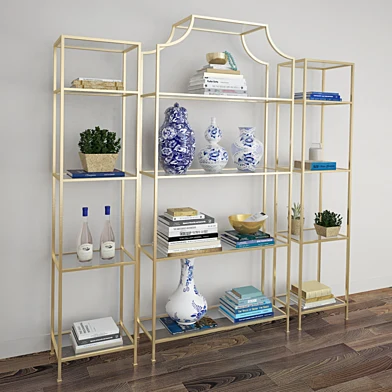 Chloe Etagere_Gold iron shelf