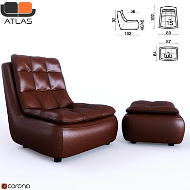 ATLAS City armchair and pouf