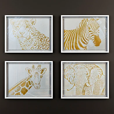 ANIMAL PORTRAIT METALLIC FOIL ART