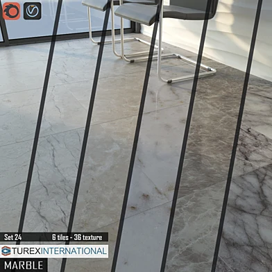 TUREX INTERNATIONAL Marble Tiles Set 24