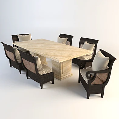 Outdoor rattan dining set - coll. Denpasar, Century Furniture