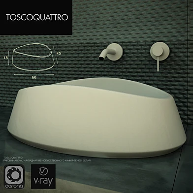 TOSCOQUATTRO РАКОВИНА BOWL НАКЛАДНАЯ ИЗ ИСКУССТВЕННОГО КАМНЯ GENESI БЕЛАЯ