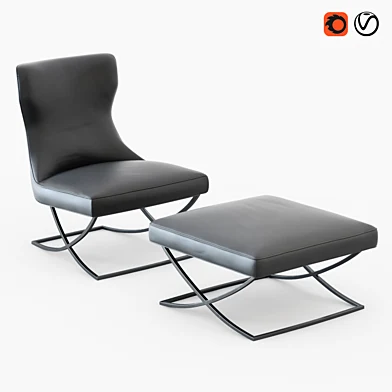 Armchair and pouf Paloma