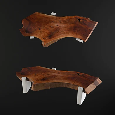 Wood slab coffee table
