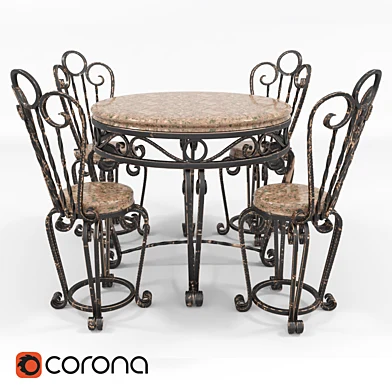 Forged table and chairs