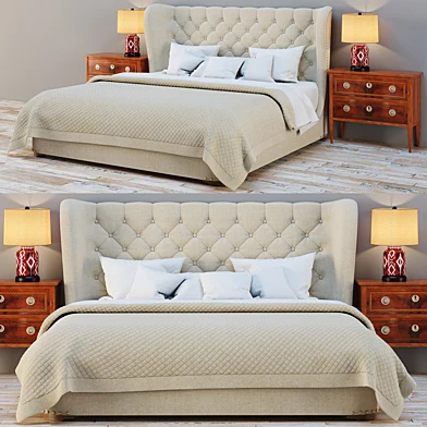 RH_CHURCHILL FABRIC SLEIGH BED
