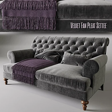Velvet Fan Pleat Settee | RALF Coffee table
