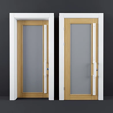White Wooden Glass Door