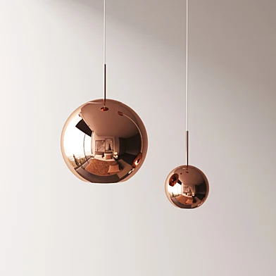 TOM DIXON COPPER ROUND PENDANT