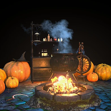 Halloween decor set (max, ue4, unity) "на конкурс"