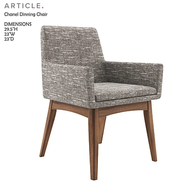 Chanel volcanic gray dining armchair