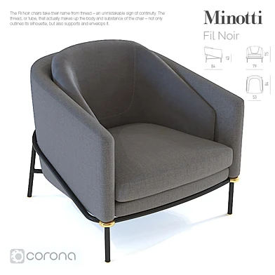Minotti Fil Noir Armchair