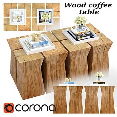 Wood coffee table