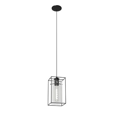 49495 Подвес LONCINO, 1x60W (E27), сталь, черный/дымчатое стекло
