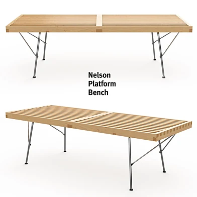 Nelson Platform Bench, Metal Base