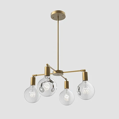 Odyssey 4-Light Chandelier Natural Brass