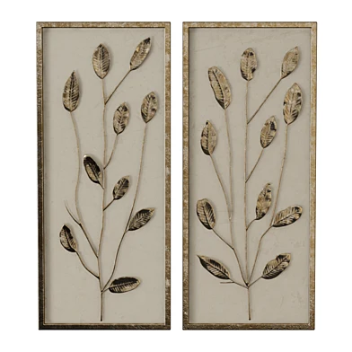 Gold Leaf and Linen Panels Artwork