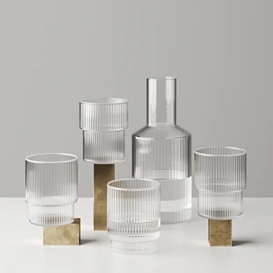 Ripple Glass and Carafe by Ferm living