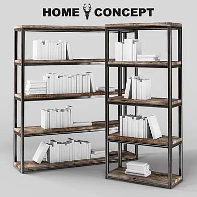 OM Широкий и узкий стеллажи Аксель, Axel Double and Single Bookcases