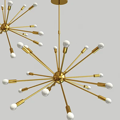 Mid Century Brass Sputnik Chandelier 18 Arms Modern Pendant