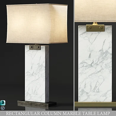 RECTANGULAR COLUMN MARBLE TABLE LAMP