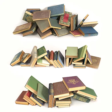 Разбросанные книги на полу набор 4