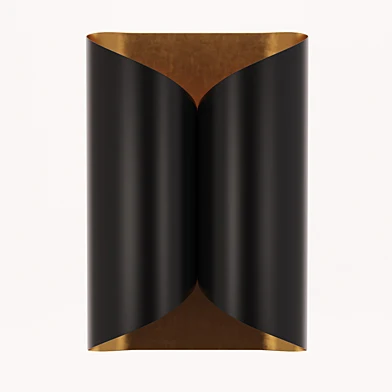 ARN 2036BLK AERIN Modern Selfoss Sconce In Black With Hand-Rubbed Antique Brass Interior