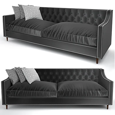 Charcoal Velvet Sofa