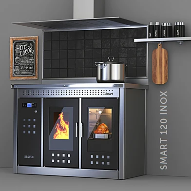 Плита-камин Klover - Smart 120 INOX