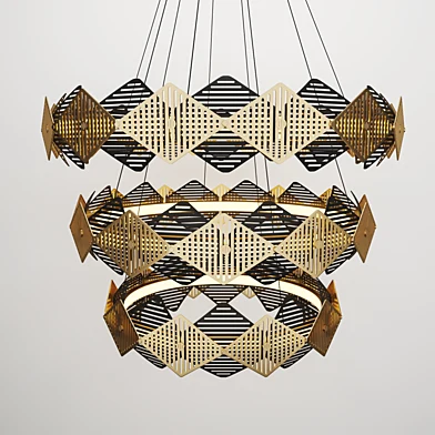 Bert Frank Rote Triple Chandelier