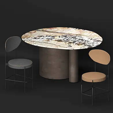 Baxter table and Verpan chairs