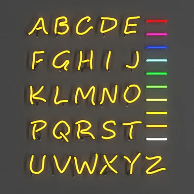 Modular Neon Alphabet Letters