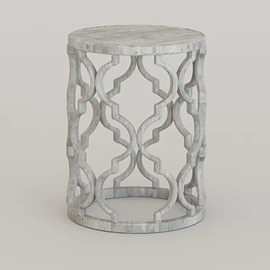 Shabby Chic Quatrefoil Side Table2
