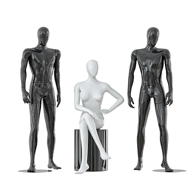 Two male and one female faceless mannequins 30
