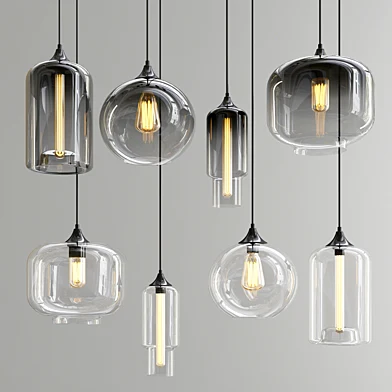 Smoky & Clear Glass Shade Pendant Lights