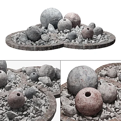 Flowerbad stone sphere decor / Каменная клумба с сферическим декором
