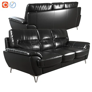 Protter Leather-Look Fabric Sofa
