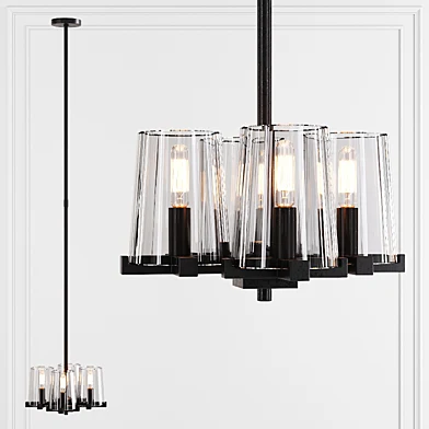 Restoration Hardware PAUILLAC PENDANT Glass shade and Black