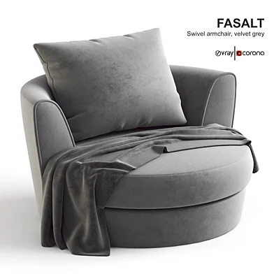 Ikea FASALT Swivel armchair, velvet grey.