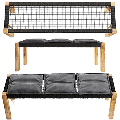 Joemie garden bench braided rope