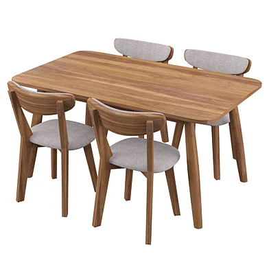 Clayborn 5 Piece Solid Wood Dining Set