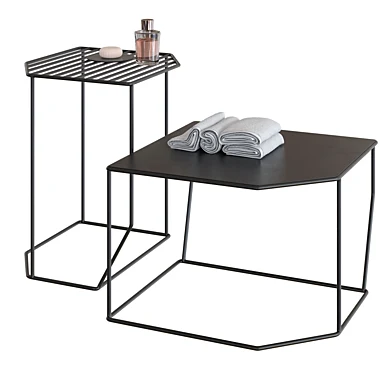 Inbani Forma Metal Bathroom Stools Decor Set