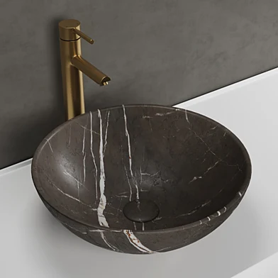 Giro pietra grey marble basin Lusso stone