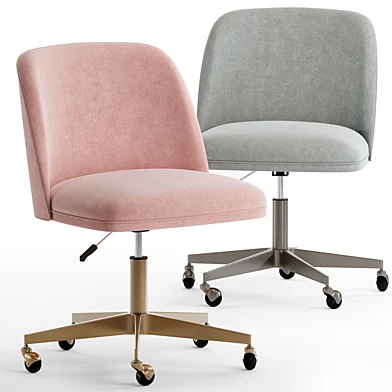 Rh ALESSA velvet desk Chair - antiqud brass