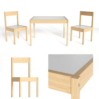 Столик детский и 2 стула IKEA LÄTT